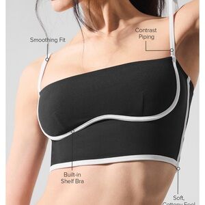 ALO Yoga Black and White airbrush streamlined bra Tank Top